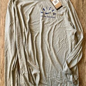 Nike NBA NY Knicks Gray Long Sleeve Shirt